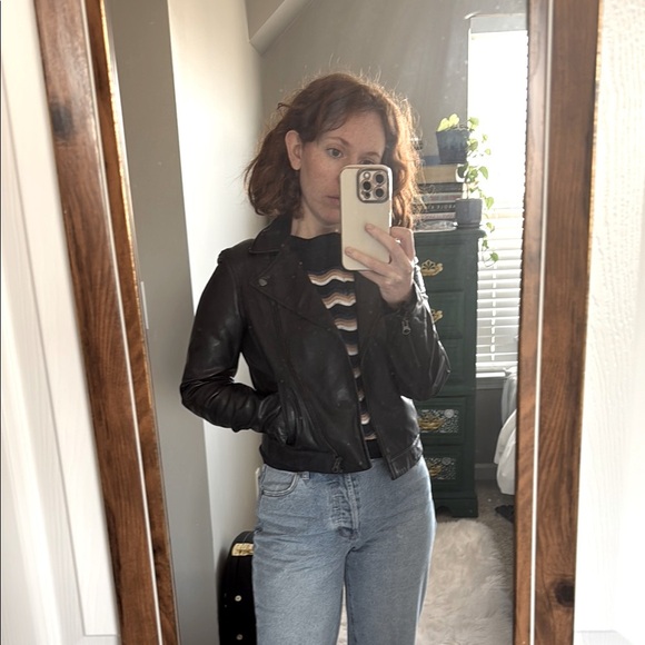 Black Lamb Skin Leather Jacket size XS - Picture 3 of 10